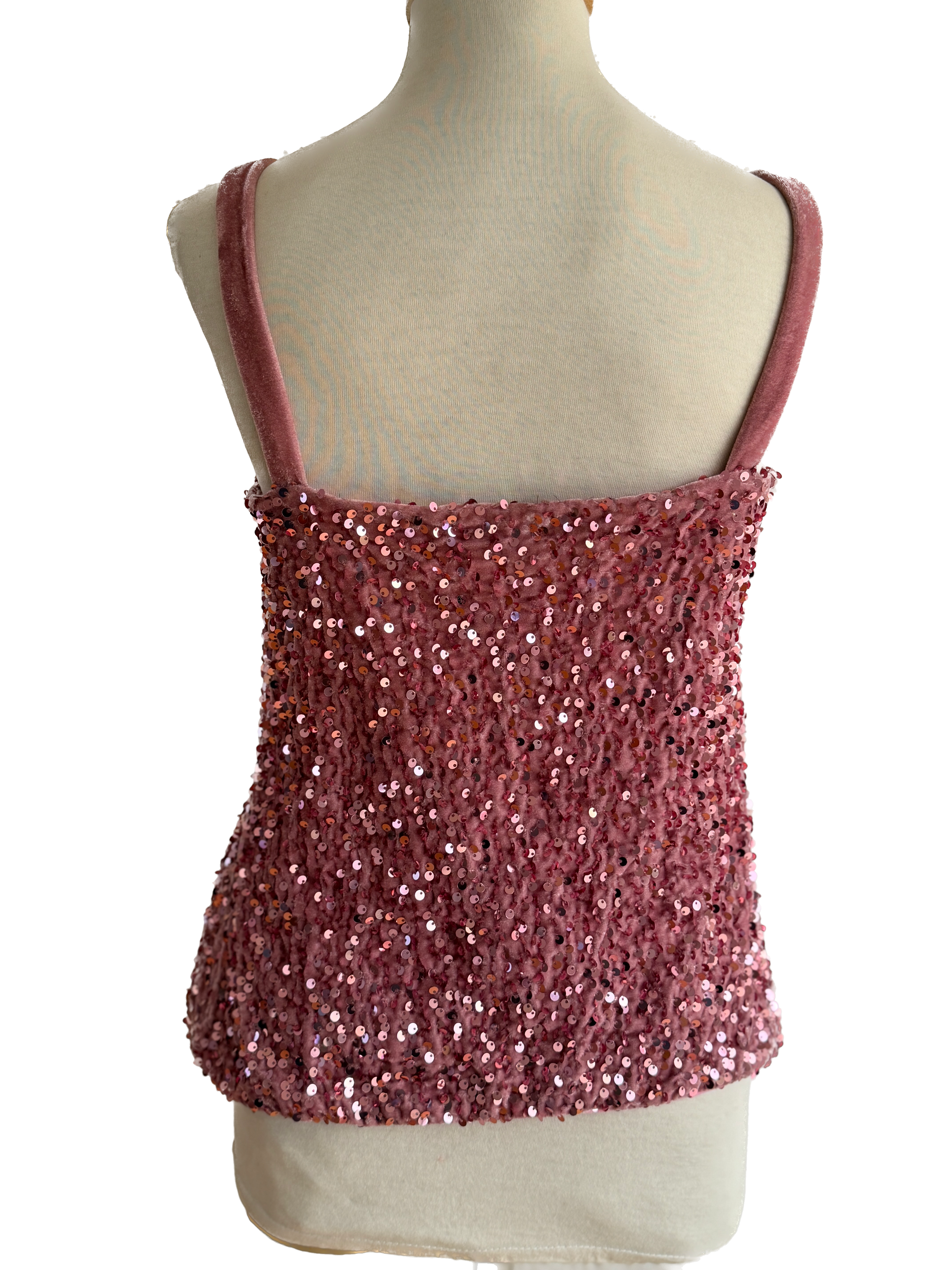 Top Crop Lentejuelas Rosa